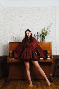 Feather Trim Lingerie Robe